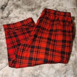 Holiday Time Orange and Black Plaid Pants